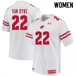Women's Wisconsin Badgers NCAA #22 Jack Van Dyke White Authentic Under Armour Stitched College Football Jersey UN31G03EV